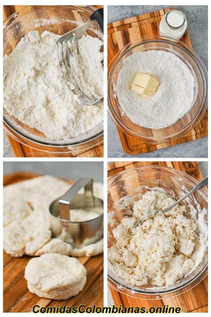 proceso de agregar ingredientes para hacer galletas caseras fáciles de suero de leche