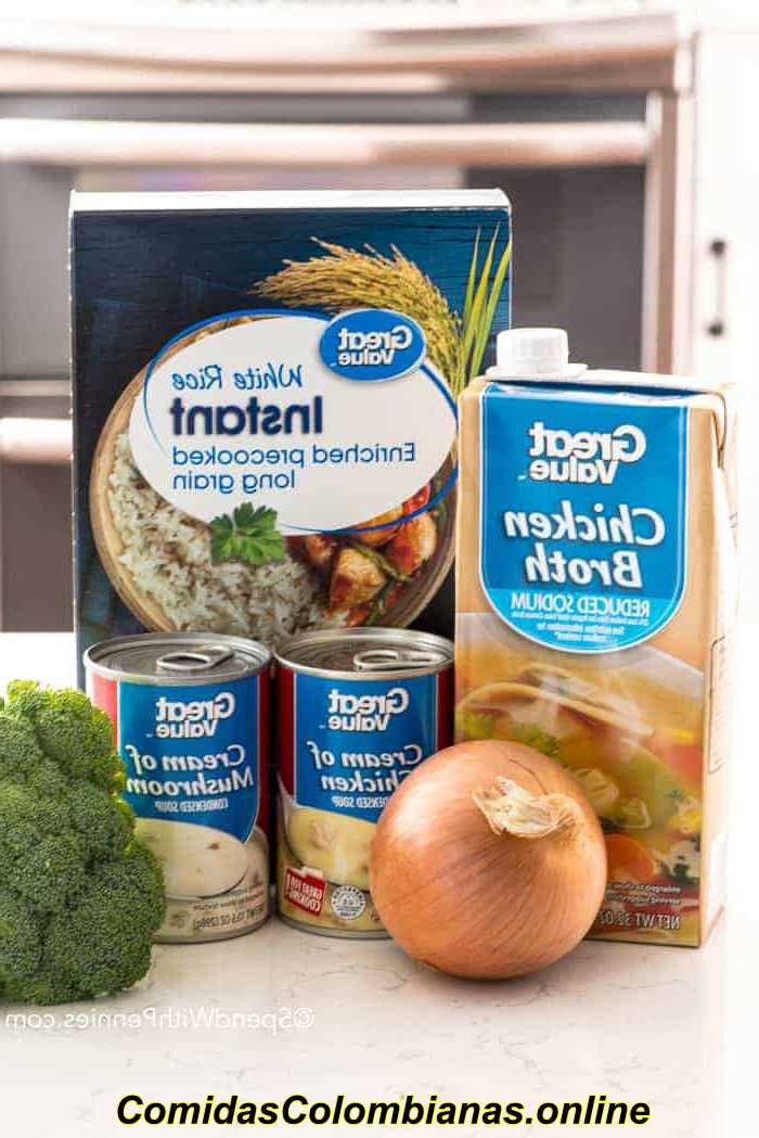 Ingredientes de la cazuela de arroz con brócoli