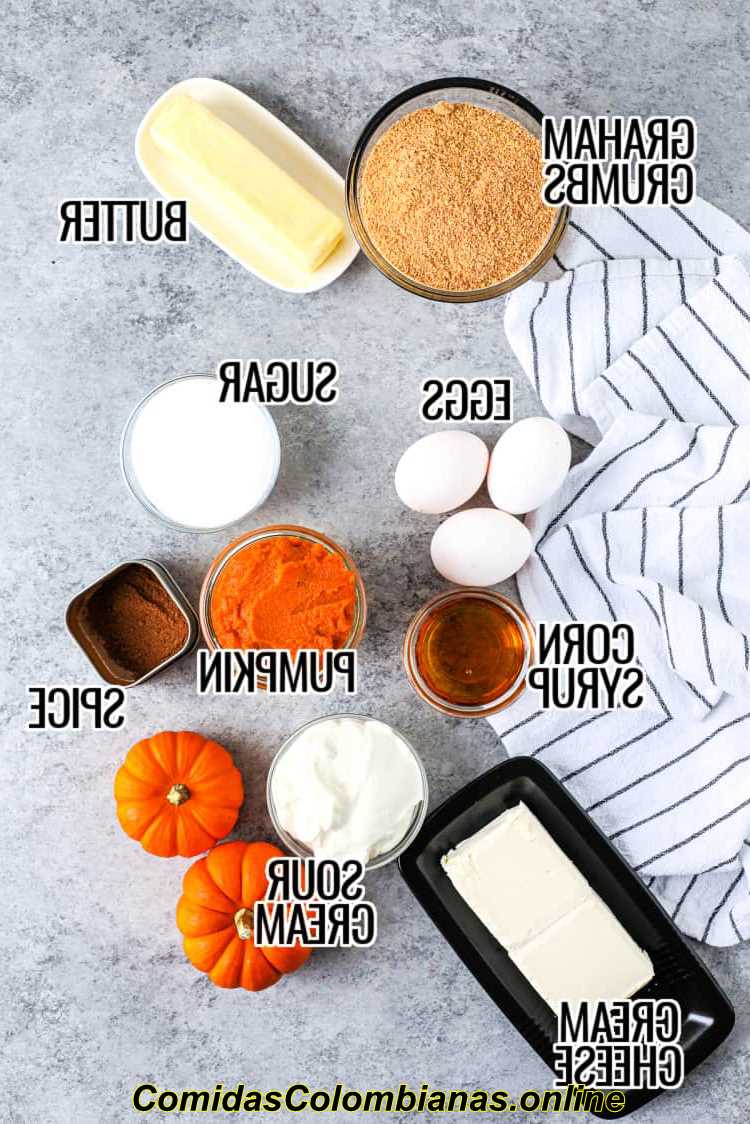 Ingredientes para un cheesecake de calabaza fácil